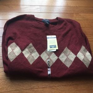 Mens dockers red print extra soft sweater